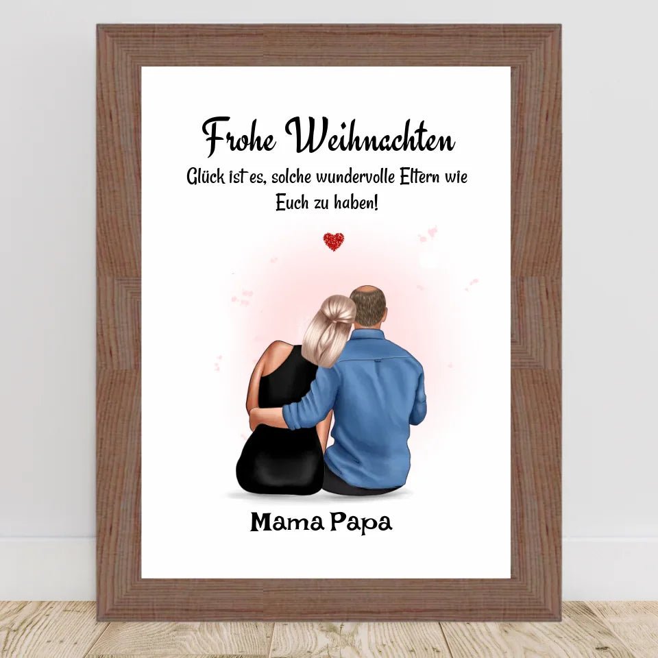 Eltern Bild Weihnachtsgeschenk personalisiert für Mama Papa - Cantty