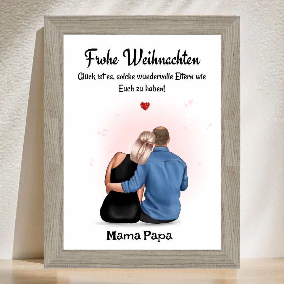 Eltern Bild Weihnachtsgeschenk personalisiert für Mama Papa - Cantty
