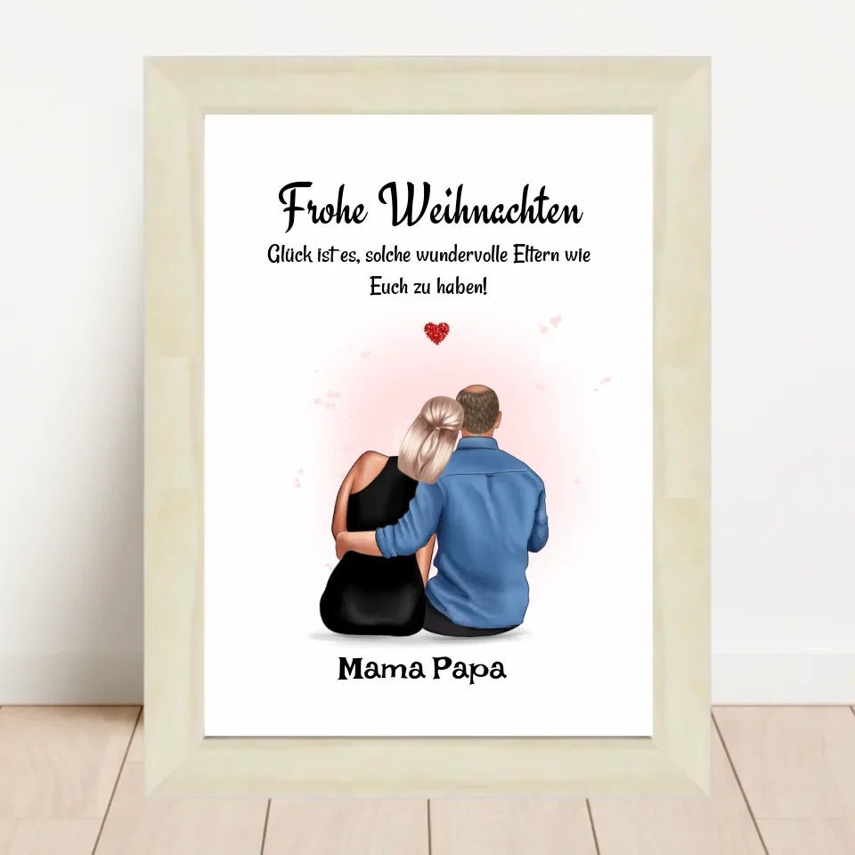 Eltern Bild Weihnachtsgeschenk personalisiert für Mama Papa - Cantty