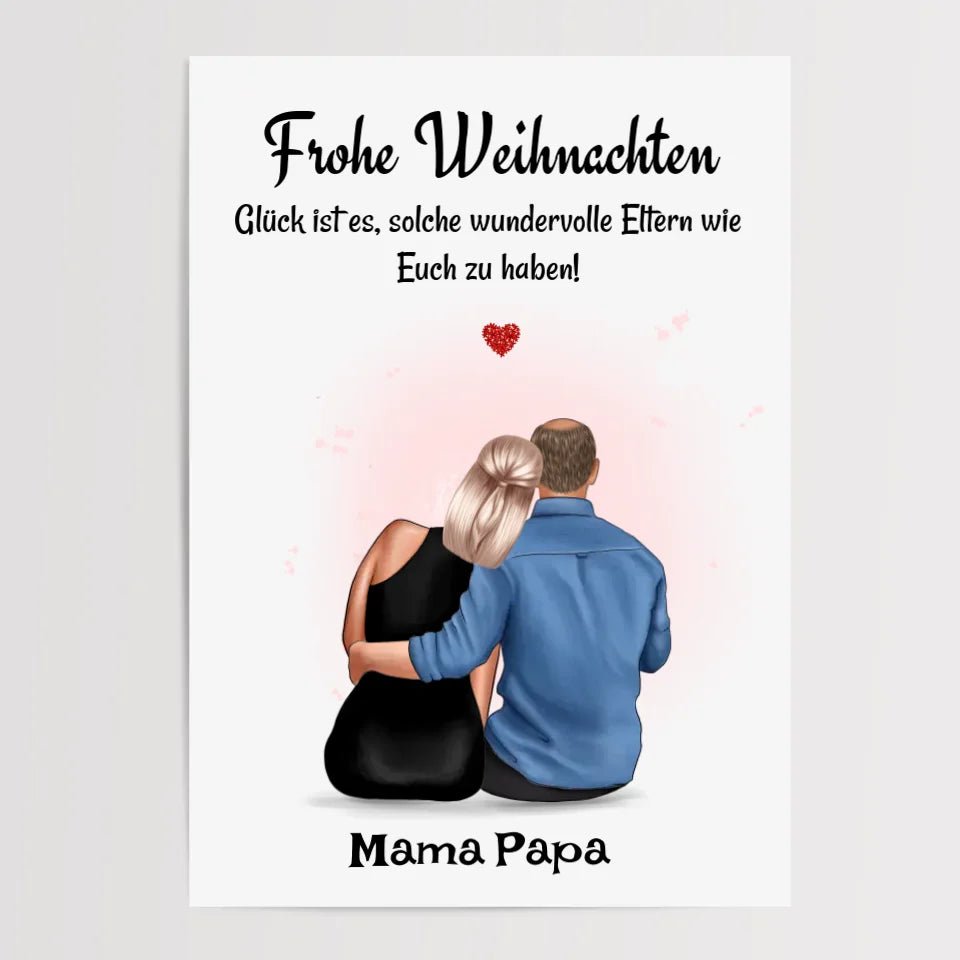 Eltern Bild Weihnachtsgeschenk personalisiert für Mama Papa - Cantty