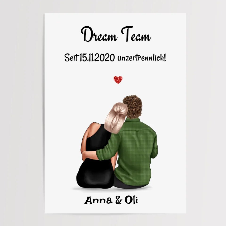 Freundin Jahrestag Bild Geschenk personalisiert - Cantty