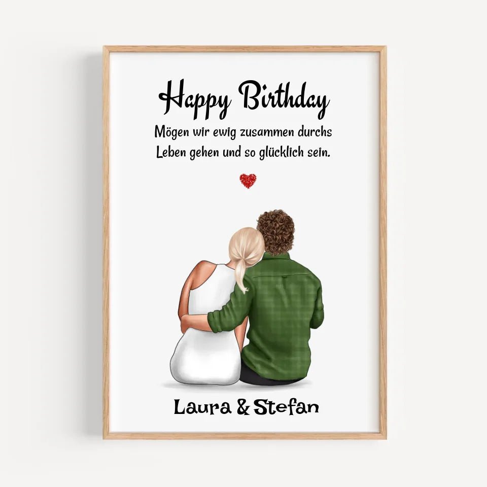 Freundin Geburtstag Geschenk Paar Bild personalisiert - Cantty