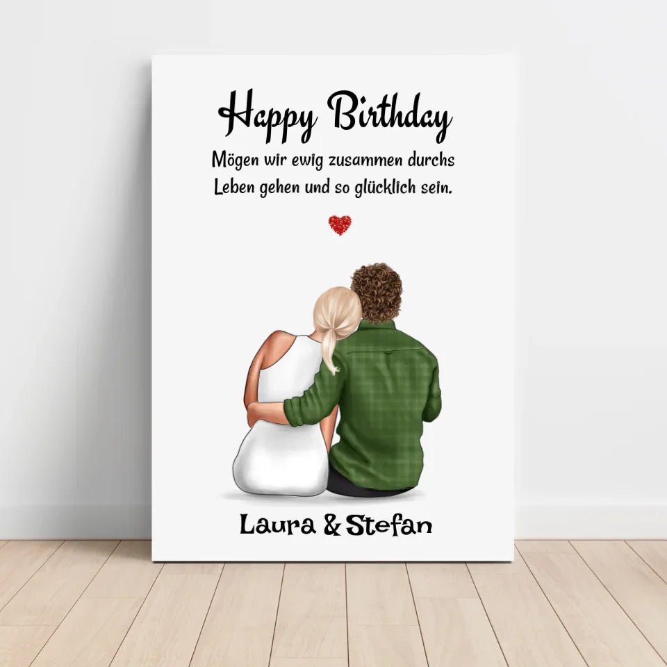Freundin Geburtstag Geschenk Paar Bild personalisiert - Cantty