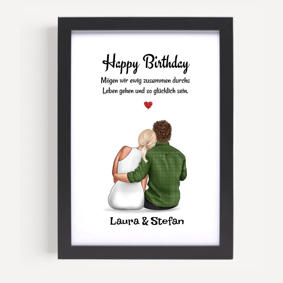 Freundin Geburtstag Geschenk Paar Bild personalisiert - Cantty