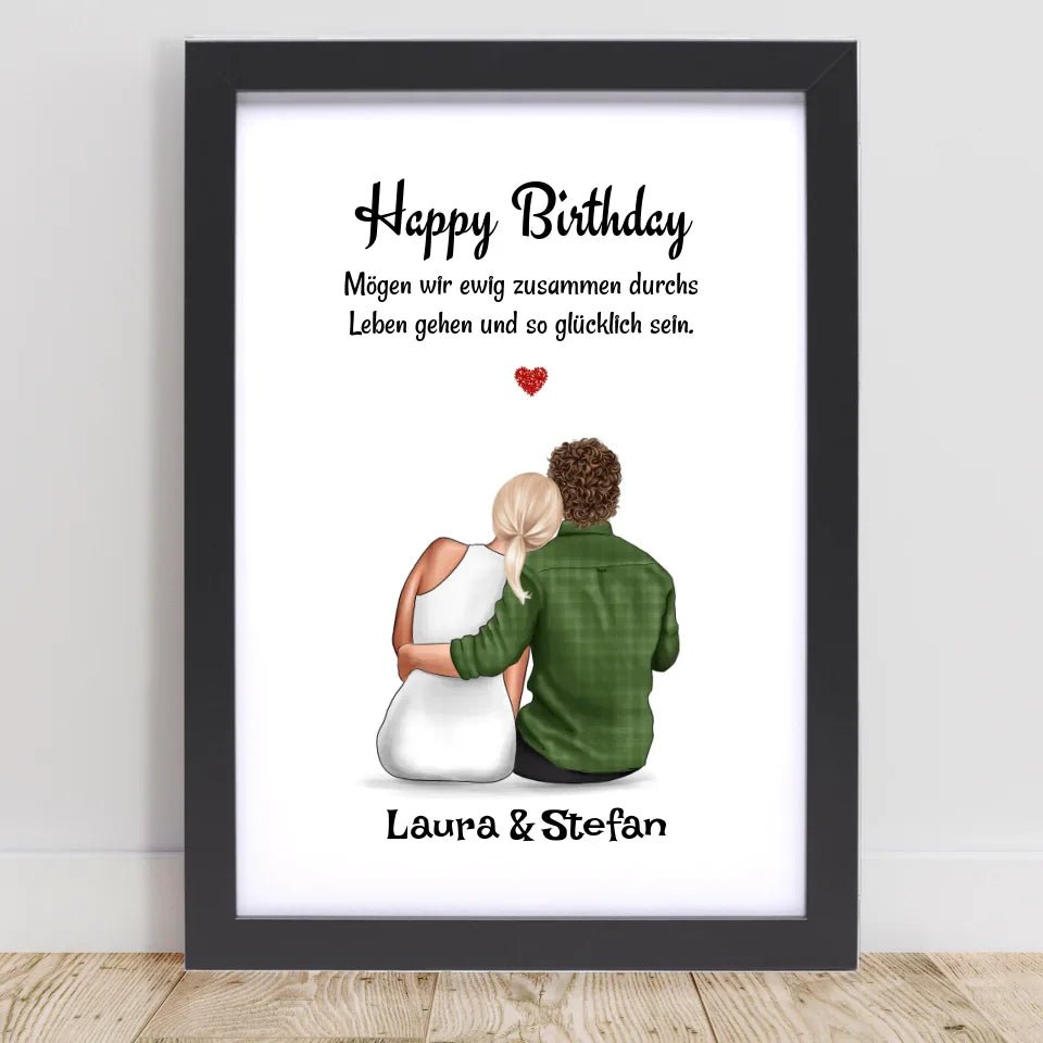 Freundin Geburtstag Geschenk Paar Bild personalisiert - Cantty
