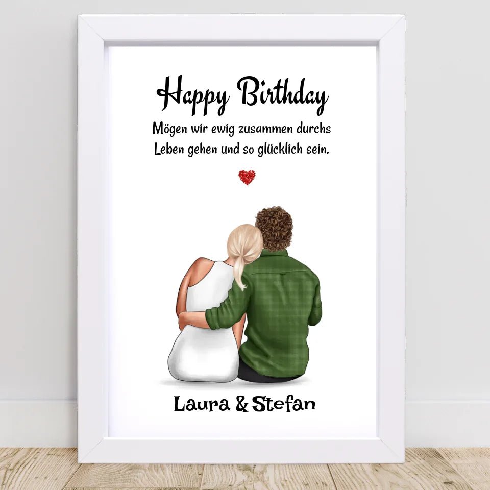 Freundin Geburtstag Geschenk Paar Bild personalisiert - Cantty