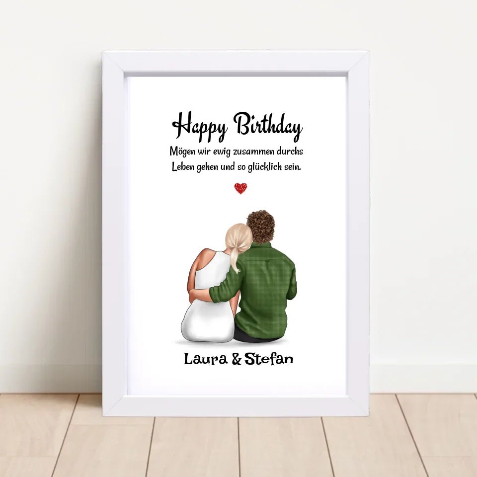 Freundin Geburtstag Geschenk Paar Bild personalisiert - Cantty