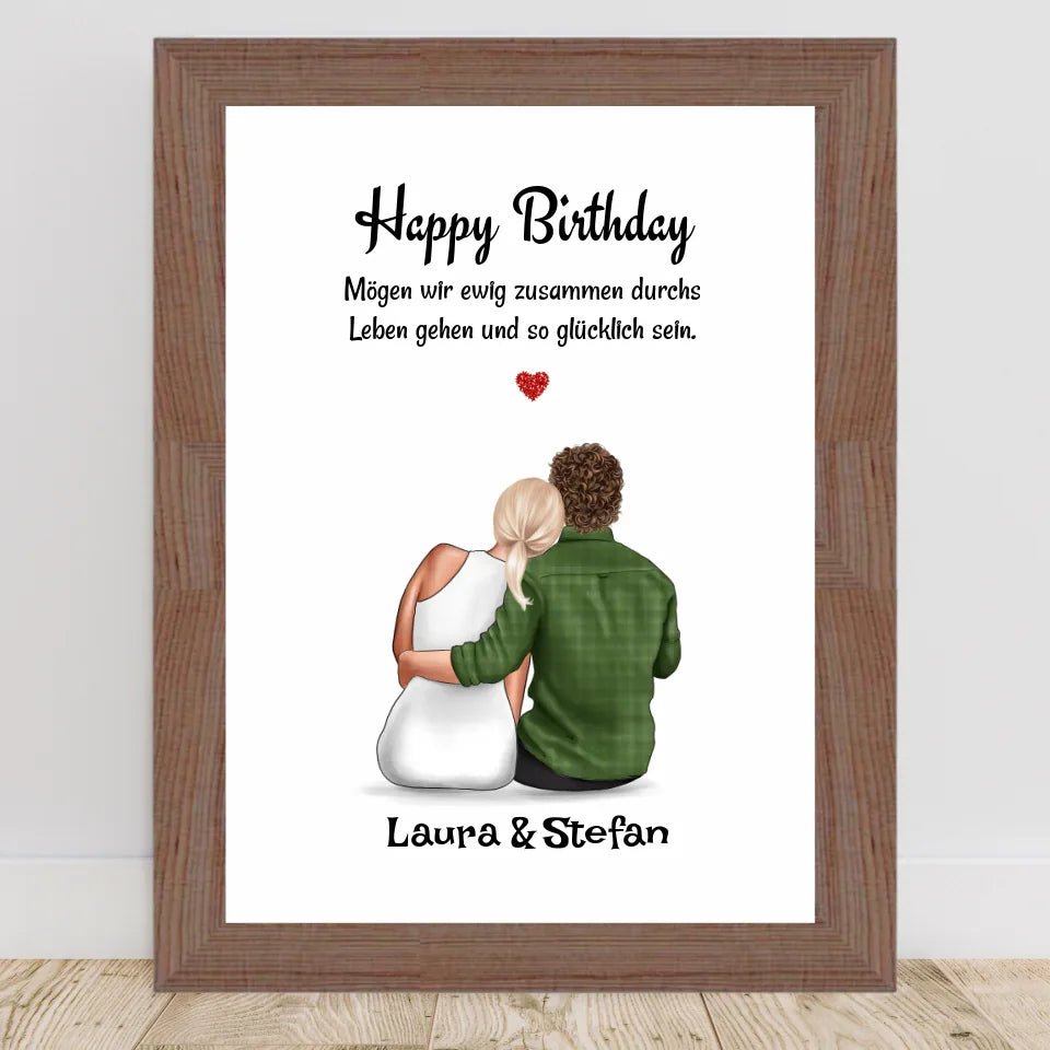 Freundin Geburtstag Geschenk Paar Bild personalisiert - Cantty