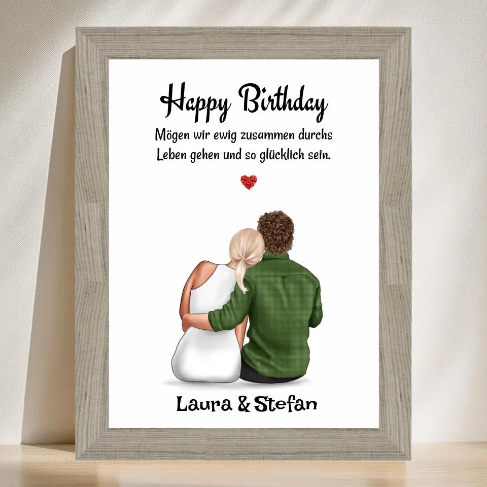 Freundin Geburtstag Geschenk Paar Bild personalisiert - Cantty