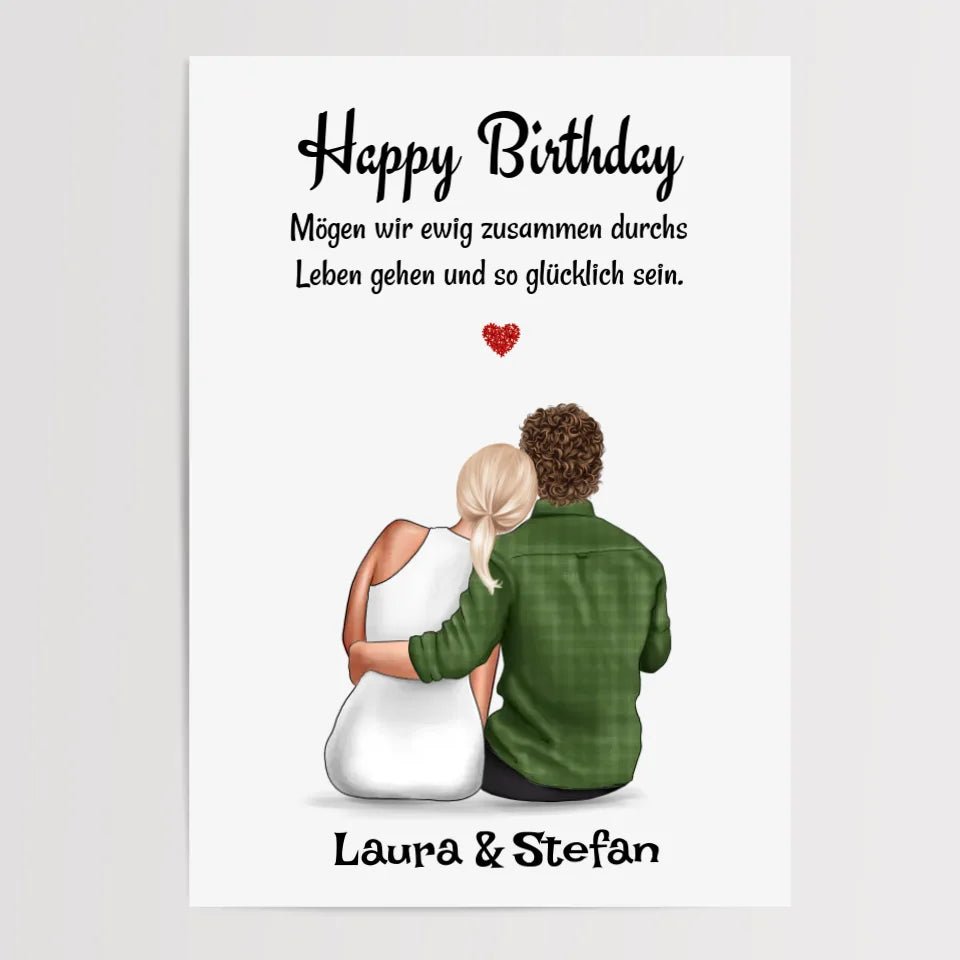 Freundin Geburtstag Geschenk Paar Bild personalisiert - Cantty