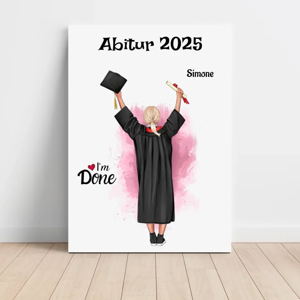 Abitur Prüfung bestanden Geschenk Poster personalisiert - Cantty