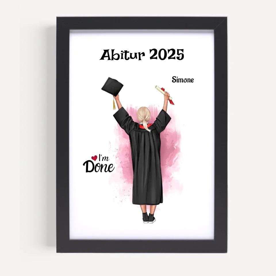 Abitur Prüfung bestanden Geschenk Poster personalisiert - Cantty