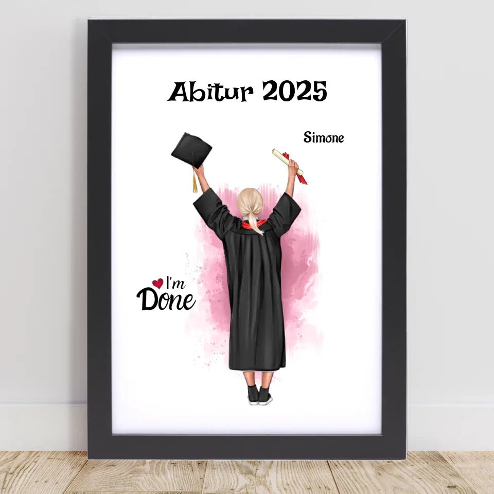 Abitur Prüfung bestanden Geschenk Poster personalisiert - Cantty