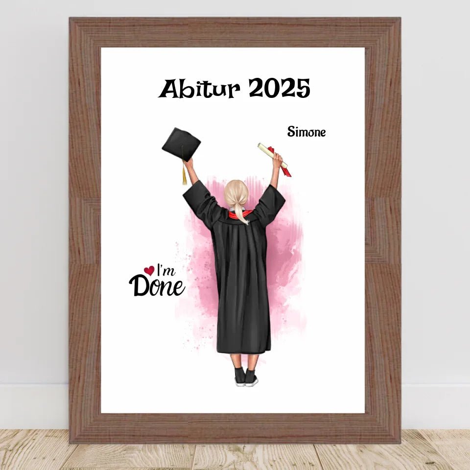 Abitur Prüfung bestanden Geschenk Poster personalisiert - Cantty