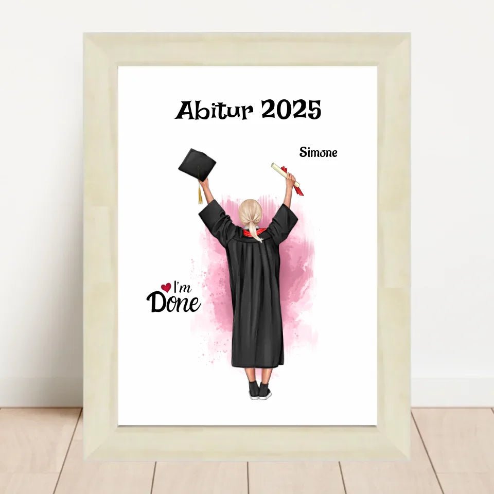 Abitur Prüfung bestanden Geschenk Poster personalisiert - Cantty