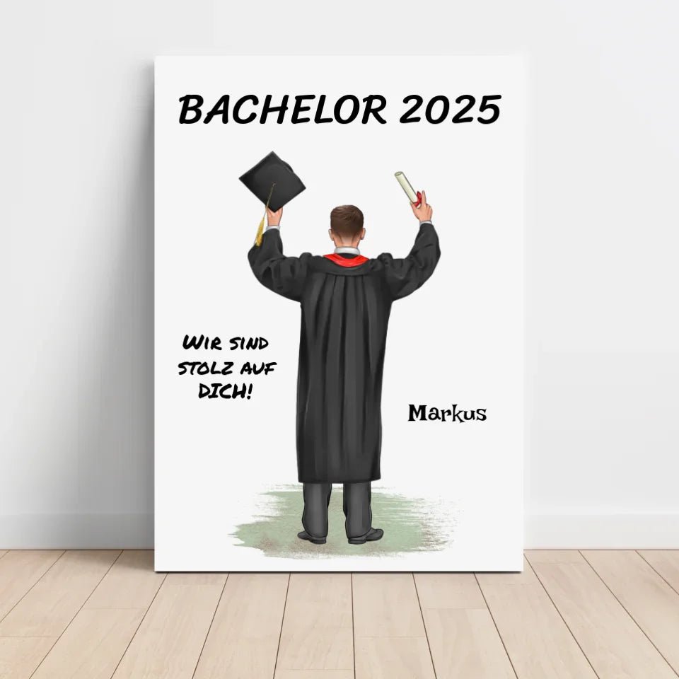 Geschenk zum Bachelor Abschluss Junge Poster personalisiert - Cantty