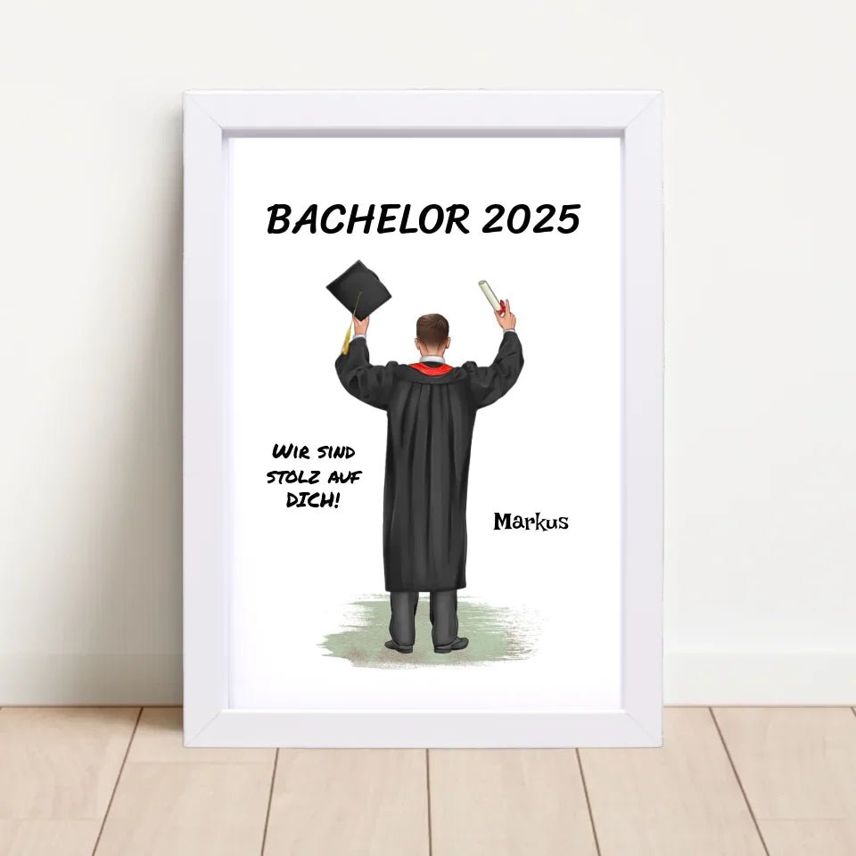 Geschenk zum Bachelor Abschluss Junge Poster personalisiert - Cantty