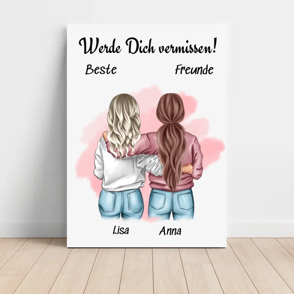 Abschiedsgeschenk beste Freundin Bild personalisiert - Cantty