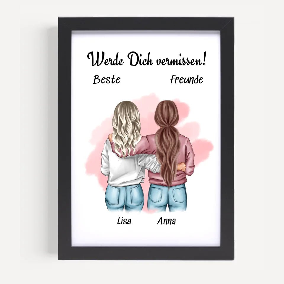 Abschiedsgeschenk beste Freundin Bild personalisiert - Cantty