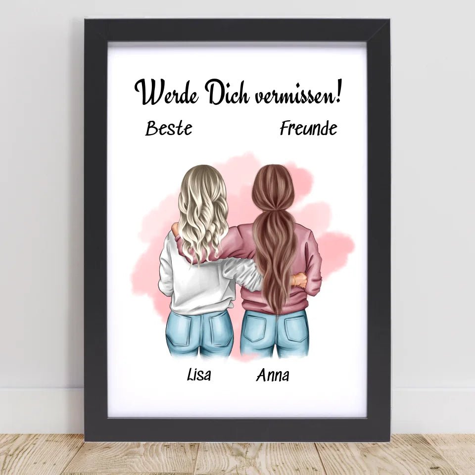 Abschiedsgeschenk beste Freundin Bild personalisiert - Cantty