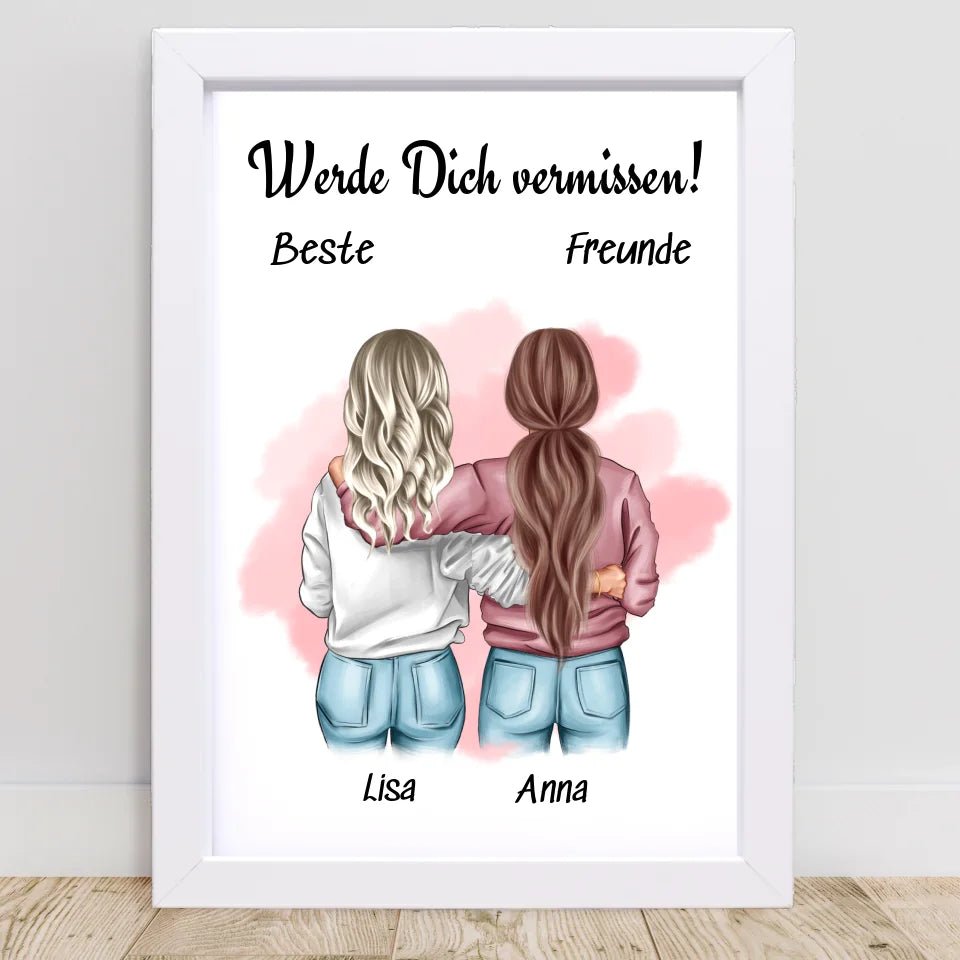 Abschiedsgeschenk beste Freundin Bild personalisiert - Cantty