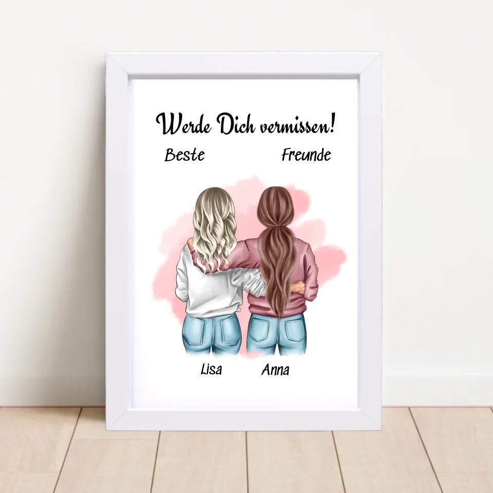 Abschiedsgeschenk beste Freundin Bild personalisiert - Cantty