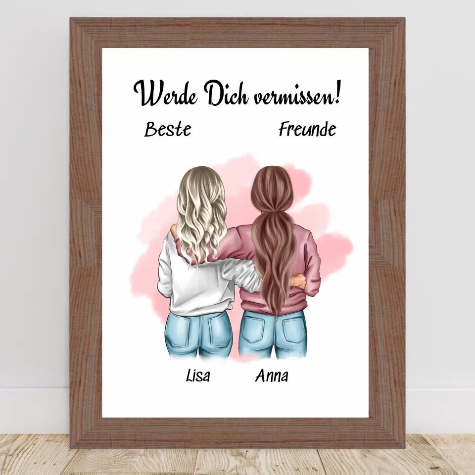 Abschiedsgeschenk beste Freundin Bild personalisiert - Cantty