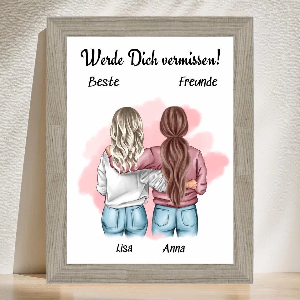 Abschiedsgeschenk beste Freundin Bild personalisiert - Cantty