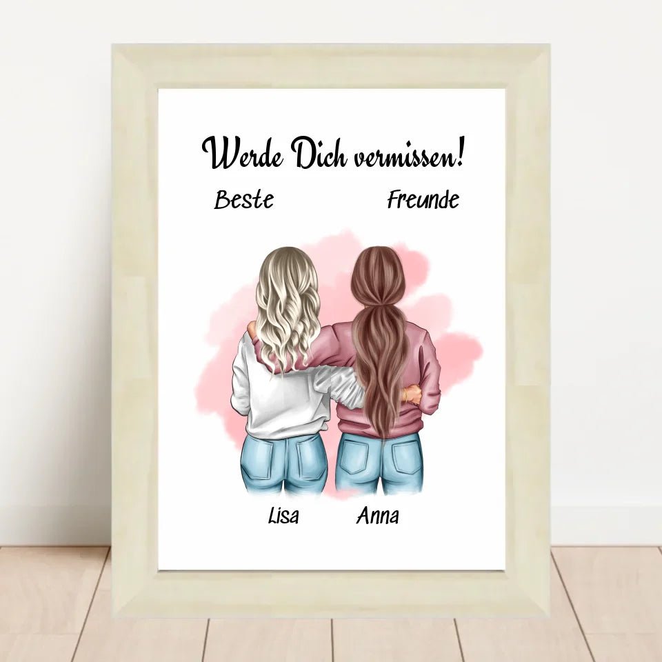 Abschiedsgeschenk beste Freundin Bild personalisiert - Cantty