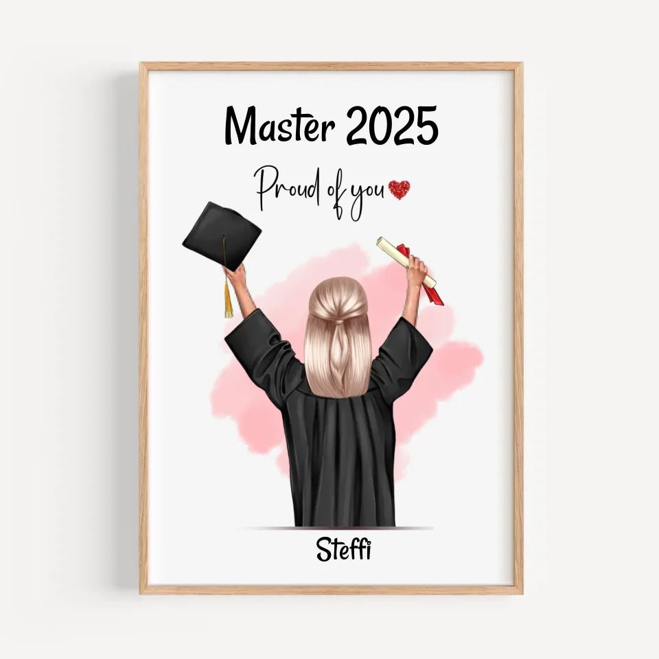 Masterabschluss Poster personalisiert für Mädchen - Cantty