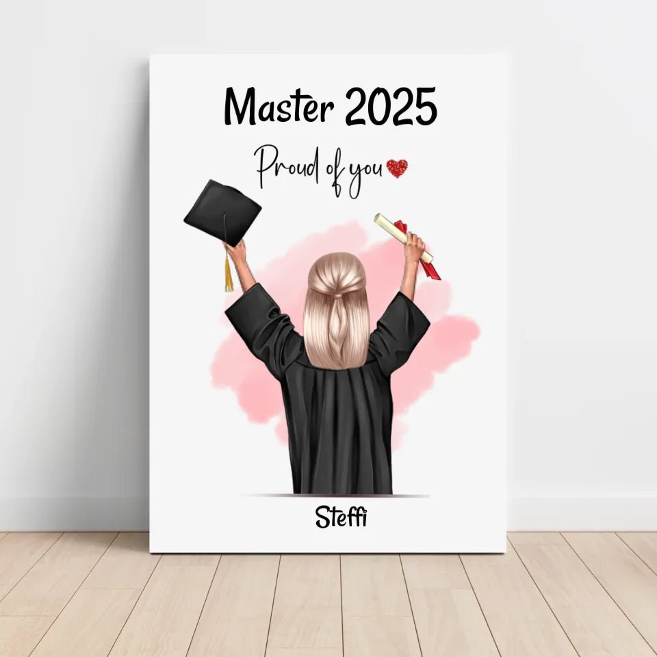 Masterabschluss Poster personalisiert für Mädchen - Cantty