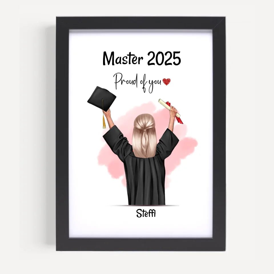 Masterabschluss Poster personalisiert für Mädchen - Cantty