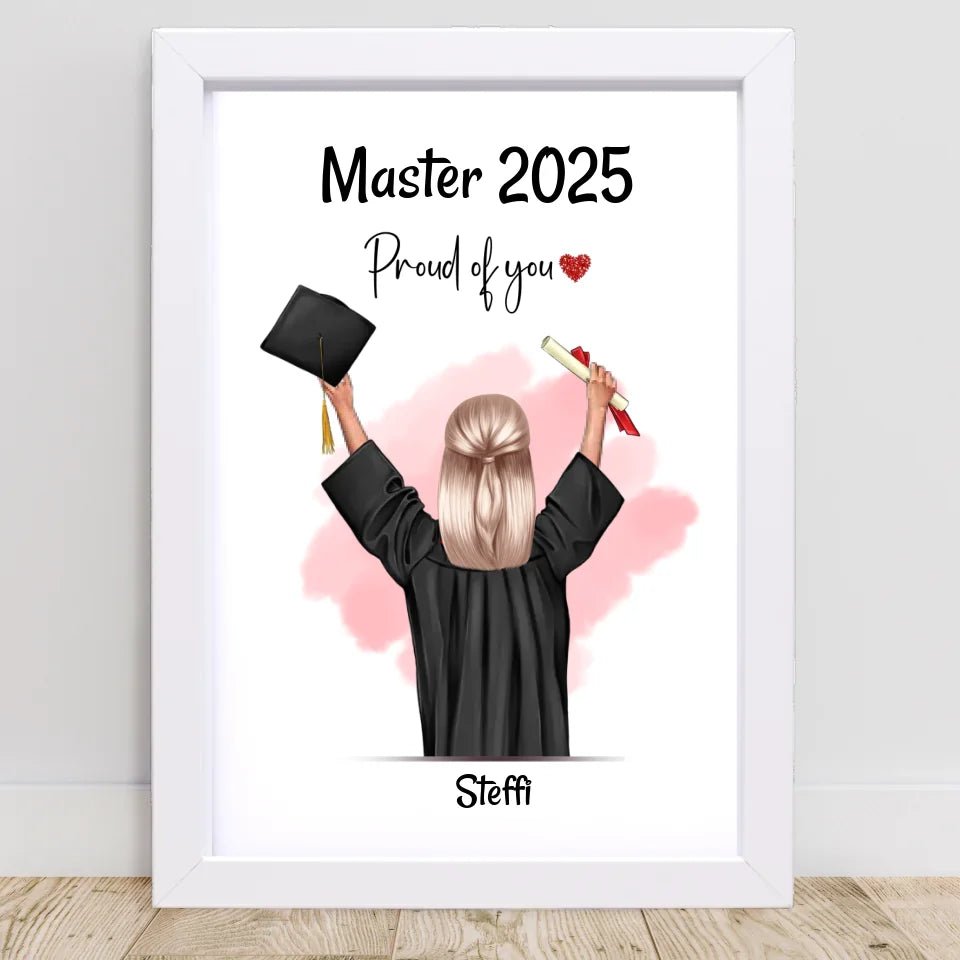 Masterabschluss Poster personalisiert für Mädchen - Cantty