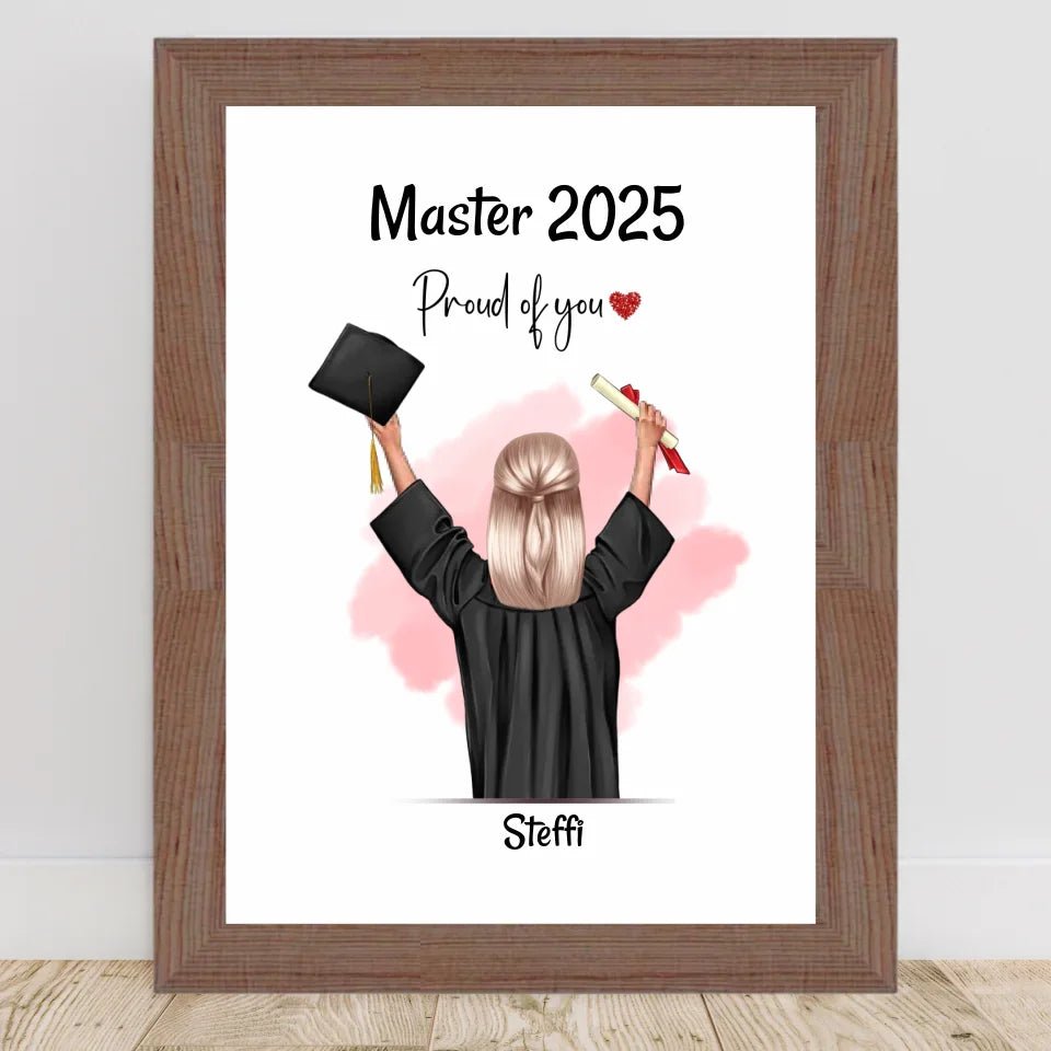 Masterabschluss Poster personalisiert für Mädchen - Cantty