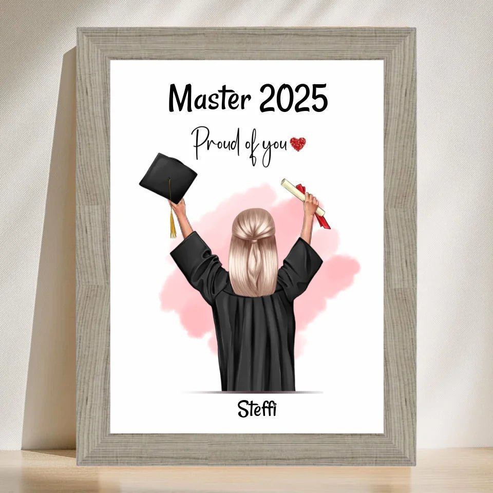 Masterabschluss Poster personalisiert für Mädchen - Cantty
