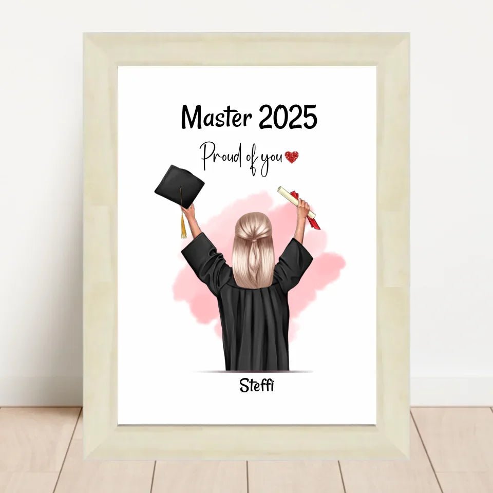 Masterabschluss Poster personalisiert für Mädchen - Cantty