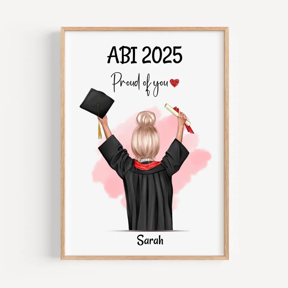Personalisiertes Abitur Bild Geschenk für Mädchen - Cantty