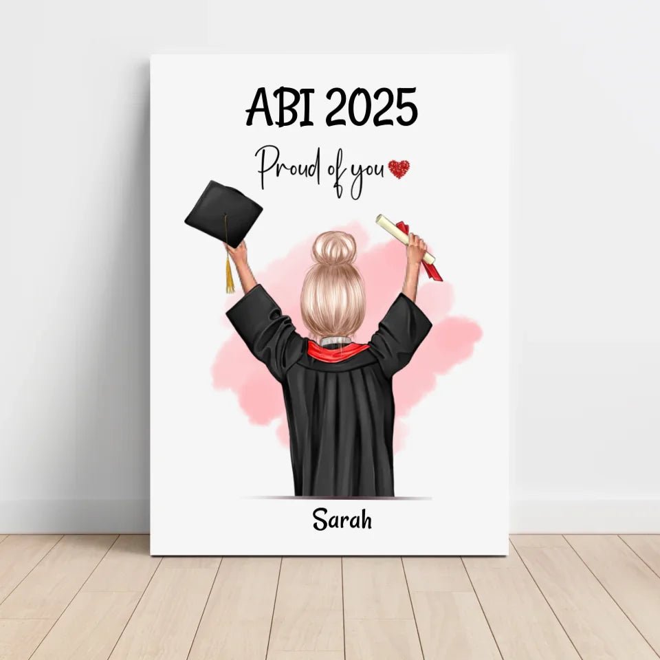 Personalisiertes Abitur Bild Geschenk für Mädchen - Cantty
