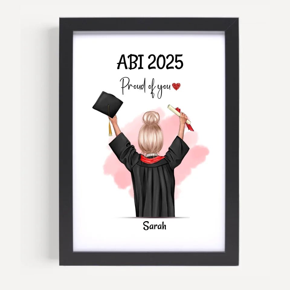 Personalisiertes Abitur Bild Geschenk für Mädchen - Cantty