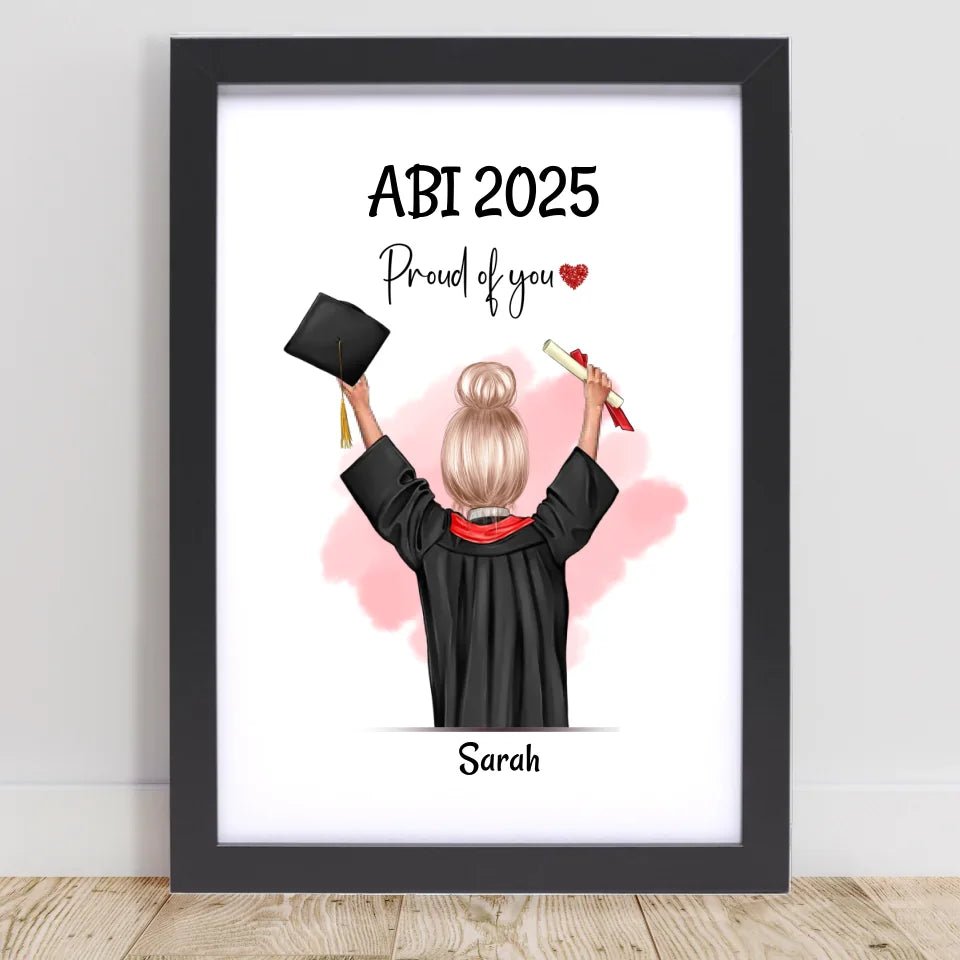 Personalisiertes Abitur Bild Geschenk für Mädchen - Cantty