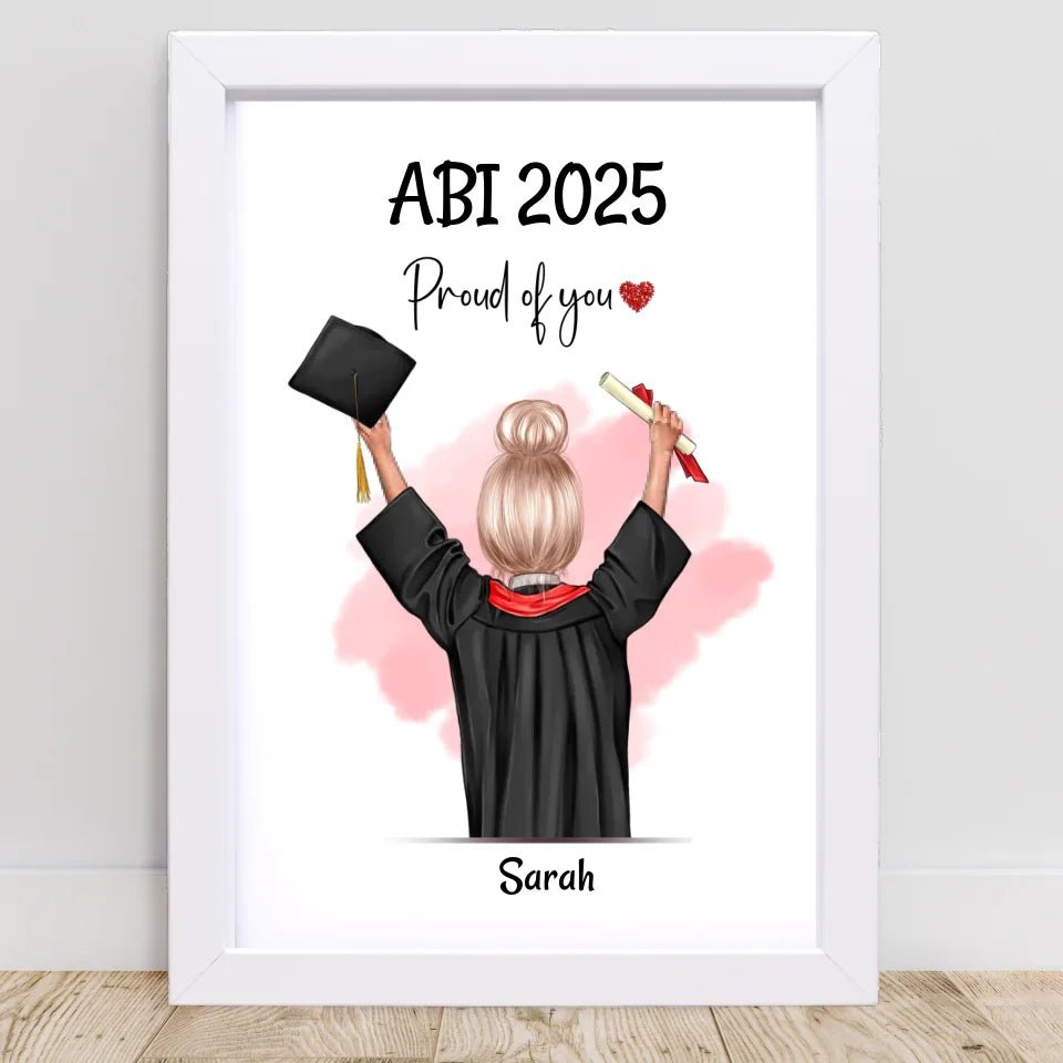 Personalisiertes Abitur Bild Geschenk für Mädchen - Cantty