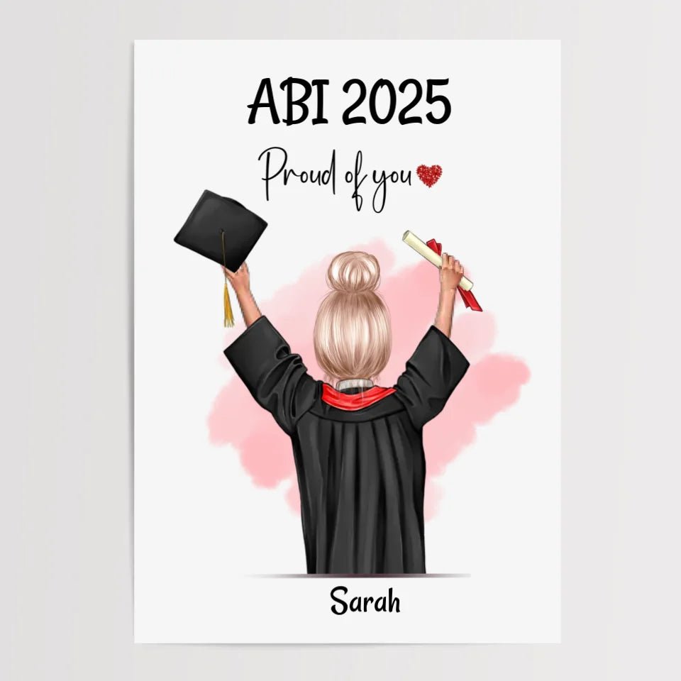 Personalisiertes Abitur Bild Geschenk für Mädchen - Cantty
