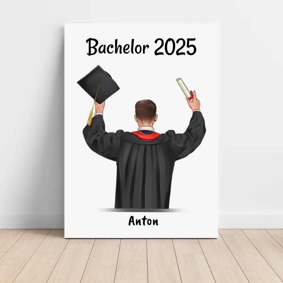 Junge Geschenk Bild Bachelor Abschluss personalisiert - Cantty