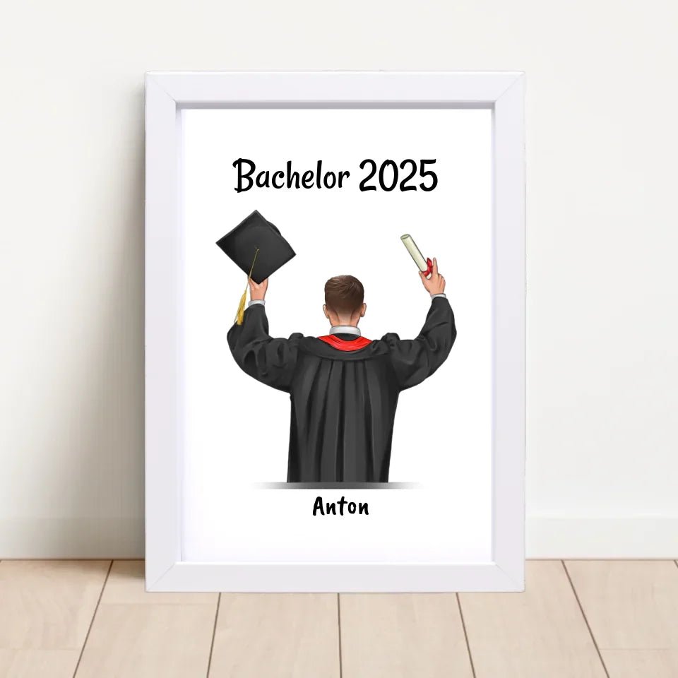 Junge Geschenk Bild Bachelor Abschluss personalisiert - Cantty
