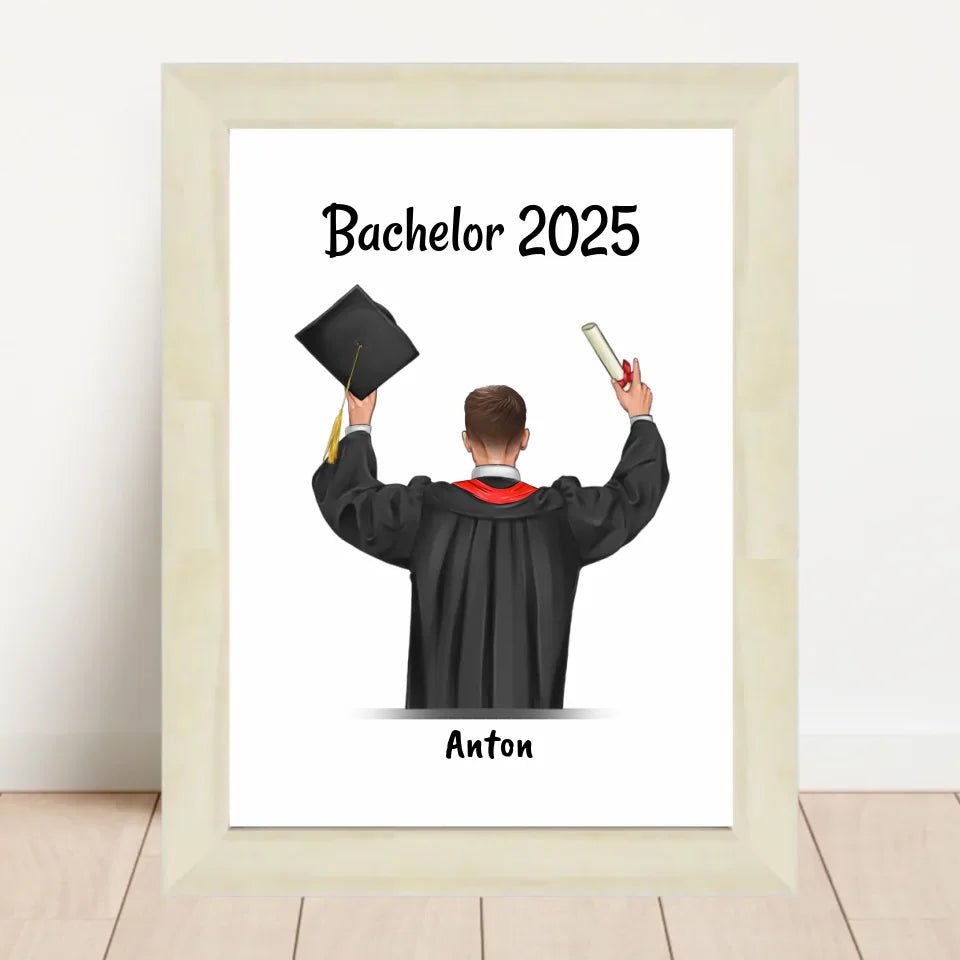 Junge Geschenk Bild Bachelor Abschluss personalisiert - Cantty