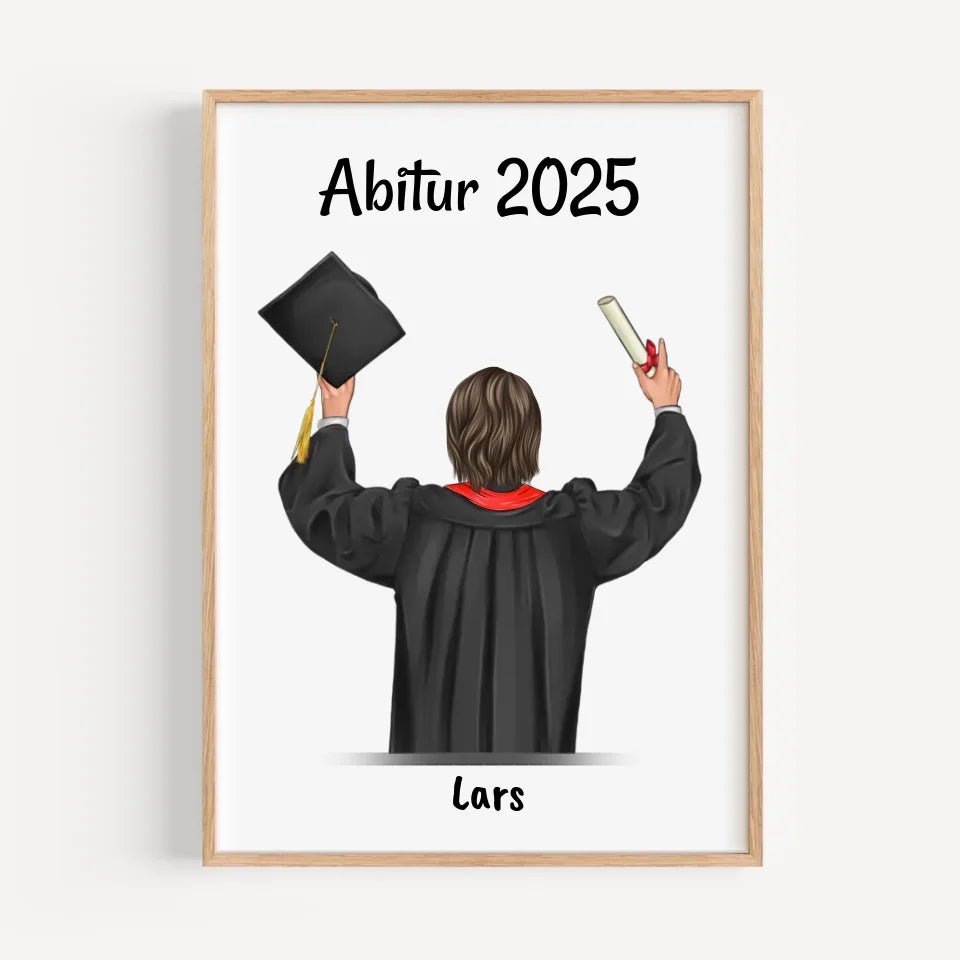 Geschenk Abitur bestanden Bild personalisiert für Sohn - Cantty