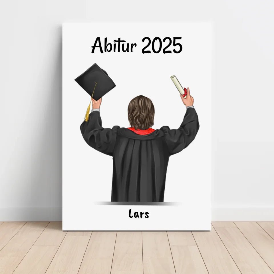 Geschenk Abitur bestanden Bild personalisiert für Sohn - Cantty