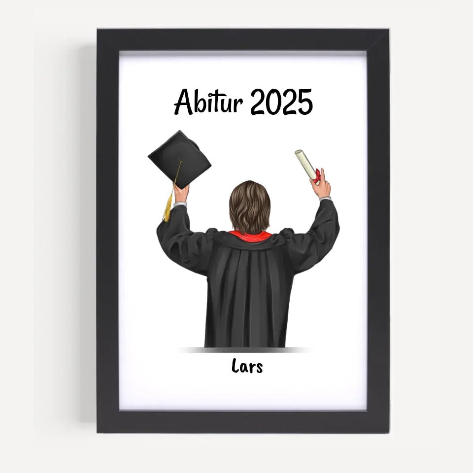 Geschenk Abitur bestanden Bild personalisiert für Sohn - Cantty