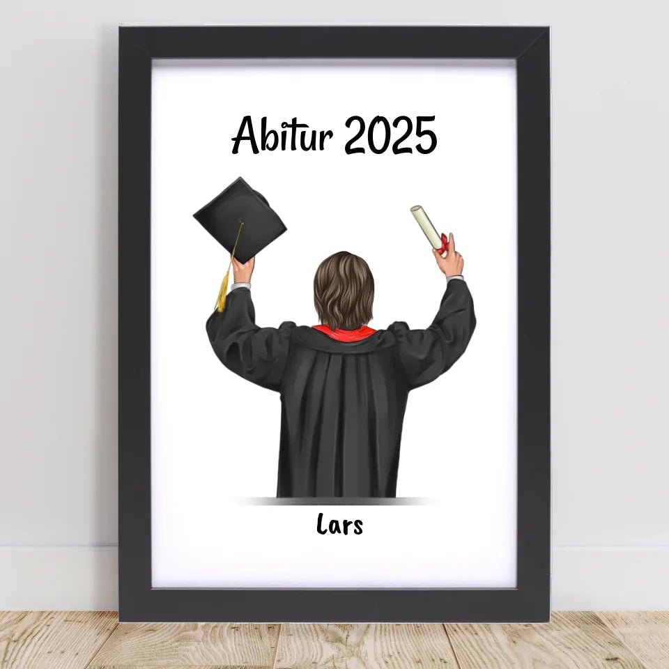 Geschenk Abitur bestanden Bild personalisiert für Sohn - Cantty