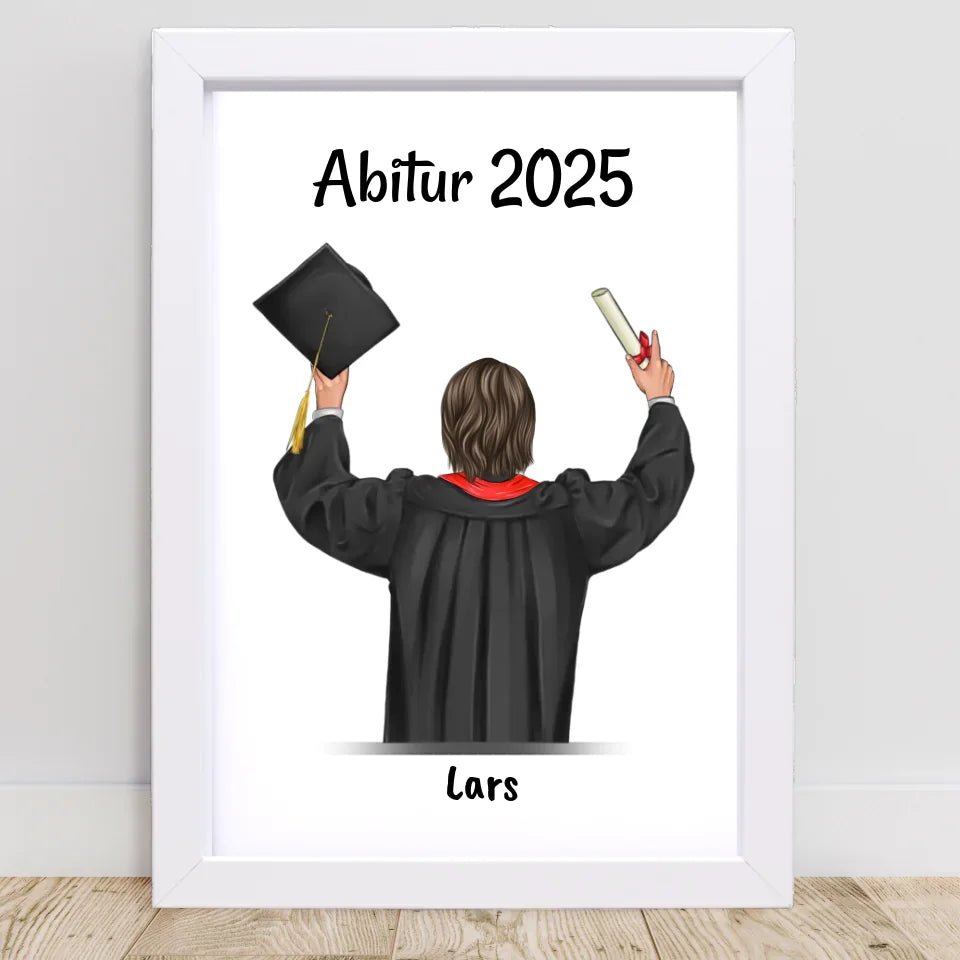 Geschenk Abitur bestanden Bild personalisiert für Sohn - Cantty